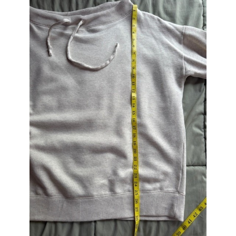 Aerie Wide Scoop Neck Drawstring Cream Oversized Sweatshirt LRG Athleisure Comfy - Picture 9 of 9